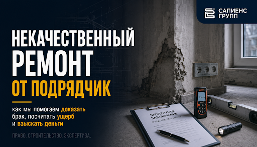 Некачественный ремонт от подрядчика: как мы помогаем доказать брак, посчитать ущерб и взыскать деньги